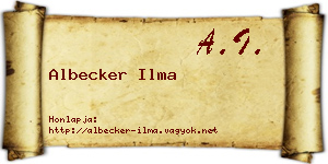 Albecker Ilma névjegykártya